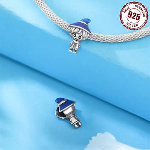 S925 argent mort pendentif crâne tête <span class=keywords><strong>château</strong></span> oeil <span class=keywords><strong>du</strong></span> <span class=keywords><strong>diable</strong></span> veilleuse elfe citrouille lanterne perle breloque pour Bracelet Halloween cadeau - Product Image 2