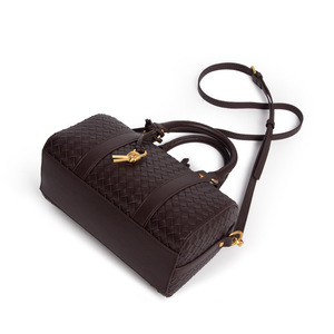 Trendy Lady <strong>Handbag</strong> with Knitted Design Large Capacity Single Shoulder Microfiber Leather Bag Pillow Tote Zipper Closure - Product Image 3