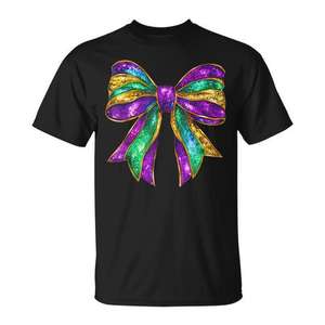 T-shirt promotionnel pour femme Coquette Bow Mardi Gras Fat Tuesday New Orleans - Product Image 1