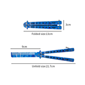 Peine de Entrenamiento de Estilo Mariposa, Peine de Peluquería, Entrenador de Peinado, Peine de Práctica Plegable Tipo Balisong, Peine de Entrenamiento de Cuchillo Mariposa para Principiantes - Product Image 2