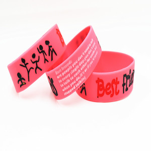 Pulseras de Silicona Impermeables con Logotipo de JRJ <span class=keywords><strong>Best</strong></span> Friends, de 1 Pulgada, con Grabado en Relieve, Estilo Religioso, Rellenas de Tinta de Color, Promocionales - Product Image 5