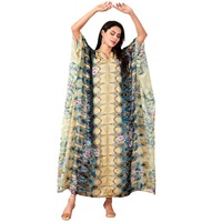 4053 moyen-orient Plus vêtements pour femmes transfrontalière longue robe musulmane Abaya col en v imprimé manches Batball robe islamique