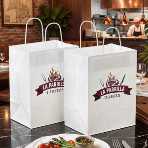 Sac en papier kraft pour restaurant, imprimé sur mesure, écologique, biodégradable, recyclable, pour emballages alimentaires à emporter (steak) - Product Image 4