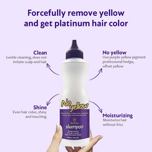 Champú morado de calidad de salón para cabello rubio, tóner morado anticobrizo, sin champú amarillo, champú plateado <span class=keywords><strong>violeta</strong></span>, Etiqueta Privada - Product Image 3