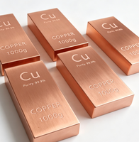 Barres de cuivre à bon prix, lingots de cuivre personnalisables, vente chaude, lingot de cuivre fin 999 de 1 kg pour investissement