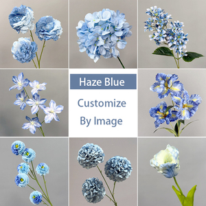 Flores y Plantas Artificiales Azul Polvoriento, Material Floral Azul Grisáceo para Ramos <span class=keywords><strong>de</strong></span> Boda y Decoración <span class=keywords><strong>de</strong></span> Techos, Venta al Por Mayor - Product Image 2