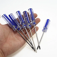 Obeng Mini 75mm/100mm/150mm Baja Karbon Obeng Berlubang Dengan Pegangan Plastik Transparan
