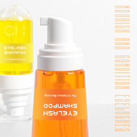 Nettoyant pour colle à cils, Gel nettoyant pour extensions de cils, Nettoyant moussant doux pour la peau, Shampoing liquide nettoyant en profondeur, Ensemble