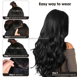 Großhandel Natural Wavy No Clip Fish Line Unsichtbare Haar verlängerungen Mischfarbe Blond Schwarz Falsches Haarteil Synthetisches Haar