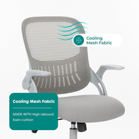 Chaise de bureau à domicile en maille au milieu du dos chaise de bureau d'ordinateur ergonomique chaise de travail pivotante roulante réglable en hauteur