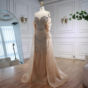 Serena Hill LA72879 abiti da sera a sirena con perline Nude con spalline overgonna abiti da festa formali 2025 da donna - Product Image 4