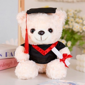 Giocattolo dell'<span class=keywords><strong>orsacchiotto</strong></span> di graduazione bianco dell'orso della peluche all'ingrosso della firma su ordinazione con l'abito e il <span class=keywords><strong>cappello</strong></span> - Product Image 4