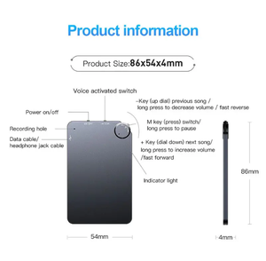 Chất Lượng Cao 4Mm Siêu Mỏng Mini Kỹ Thuật Số Ghi Âm Giọng Nói 32GB 750MAh Dài Chờ Âm Thanh Thiết Bị Ghi Âm MP3 Máy Nghe Nhạc Dictaphone - Product Image 5