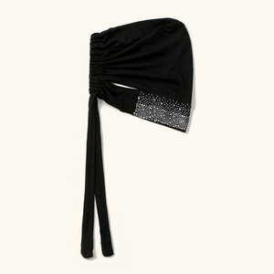Jersey de algodón con diamantes de imitación elásticos de moda para mujer musulmana, turbante interior, gorra interior, accesorios para hiyab - Product Image 6