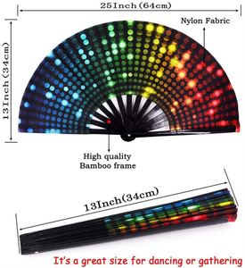 Grand éventail pliant en plastique pour cadeau de fête, couleurs assorties, taille 33 cm - Product Image 4