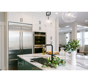 2023 dorene Vàng xử lý hoàn toàn lắp ráp thiết kế bằng gỗ rắn gỗ Melamine Hiện Đại tủ bếp với đảo - Product Image 6