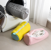Sac de lavage de chaussures paresseux Anti-déformation Polyester coton sac à linge conception cylindrique Machine à laver 39*19cm