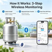 Jauge de niveau de bouteille de gaz GPL sans fil Bluetooth avec application mobile, installation non invasive