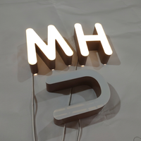 Enseigne personnalisée en lettres 3D en acier inoxydable et acrylique avec éclairage LED, enseigne rétroéclairée avant et arrière, adaptée aux bureaux et aux espaces intérieurs