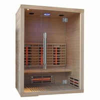 Sauna Infrarroja de Espectro Completo SS-300R, Tecnología de Calefacción Avanzada, Madera de Pino y Hemlock, para Sala de Estar, Dormitorio, Villa, Parque, Panel de Control, Vapor