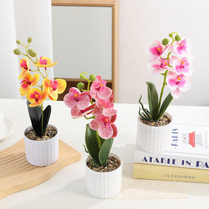 نباتات اصطناعية عالية الجودة على شكل زهرة الأوركيد على شكل فراشة للديكور المكتبي، نباتات خضراء اصطناعية لعيد الشكر - Product Image 3