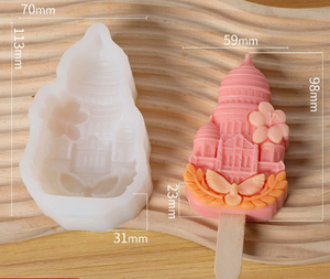 Sanxin Wenchuang fait à la main bricolage de qualité alimentaire Silicone moule à crème glacée Fanhua scénique Spot moule jetable - Product Image 5