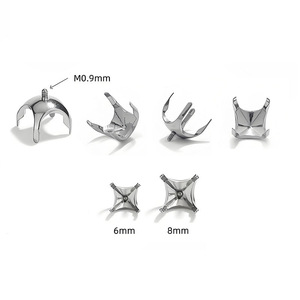 Titanium Zircon Claw Setting Base Round Meander Pattern DIY Jewelry Findings 3mm 4mm 5mm 6mm 7mm 8mm 2mm 2.5mm 4.3mm 5.3mm 6.3mm - Product Image 4