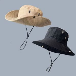 Chapeau Panama unisexe d'été en maille respirante anti-UV, protection solaire en polyester, casquette portable pour la pêche, le camping, la randonnée et l'alpinisme - Product Image 4