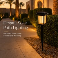 Lampu Taman Tenaga Surya Solar Villa, LED Warm White Tahan Air, untuk Halaman, Jalan Setapak, Bedeng Bunga, Luar Ruangan