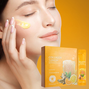 Masque facial éclaircissant et hydratant au collagène, curcuma et vitamine E, vente en gros, 4g*20 paquets, GZ RTS, commande mixte en vrac, livraison en 3 jours - Product Image 3