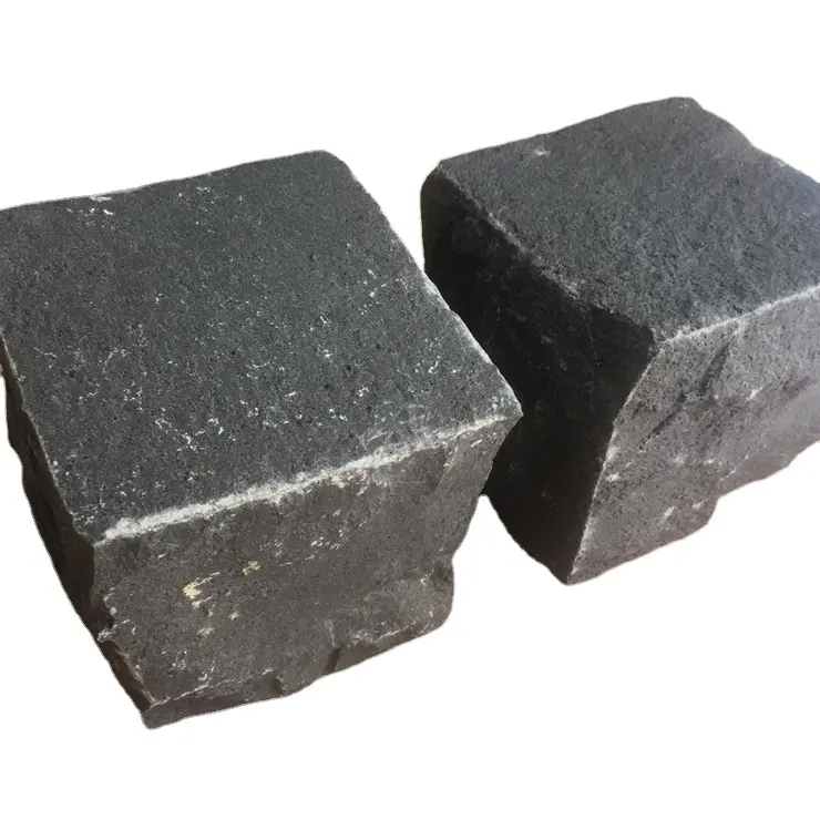 Beste prijs natuurlijke 10x10x10 black basalt geplaveide graniet straatstenen