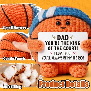 Balón de Baloncesto Tejido a Crochet con Tarjeta, Lindos <span class=keywords><strong>Regalos</strong></span> <span class=keywords><strong>para</strong></span> el Día del <span class=keywords><strong>Padre</strong></span>, Navidad, Pascua, San Valentín, Jubilación, <span class=keywords><strong>para</strong></span> Papá, Esposo - Product Image 6