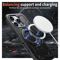 Étui antichoc pour béquille magnétique robuste à 360 rotation pour iPhone 14-15-16 Pro Max