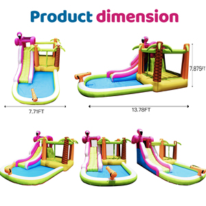 HAPPY Castle <b>House</b> <b>Inflatable</b> Flamingo Jump Bouncer Set Oxford <b>House</b> Castle <b>House</b> <b>Inflatable</b> HAPPY C - Product Image 5