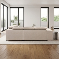 Le Leader des Grossistes : Canapé d'Angle en L à Deux Places, Design Européen, Convertible en Lit, Tissu, avec Rangement, Écologique et Confortable