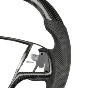 Volante Deportivo de Acero al Carbono en Forma de D <span class=keywords><strong>Cadillac</strong></span> con Costuras Rojas en Cuero y Botón de Claxon para Autos Clase C, Clase E, Clase G, CLS y GLE - Product Image 6