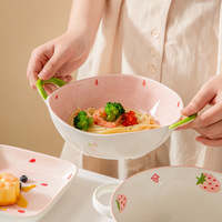 Jolies coupelles à soupe en céramique sous glaçure de haute qualité avec poignée, compatibles micro-ondes, pour mariage, avec logo personnalisé, ensemble de vaisselle