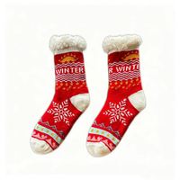 Chaussettes d'hiver pour femmes 2026, motif renne de Noël, antidérapantes, thermiques, douces, en tricot Sherpa, pour l'intérieur