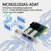 Adaptateur Ethernet filaire 2 ports SFP28 25GbE PCI Express 4.0x8 Mellanox CX-6 Lx MCX631102AS-ADAT pour serveur