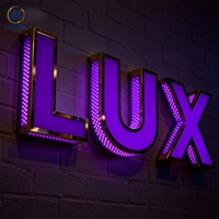 Letras Luminosas RGB Programables para Exteriores, Letrero Comercial Gigante, Letras LED RGB Multicolores Programadas, Letreros LED Iluminados