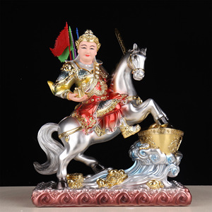 Statua Divina del Generale Taoista Bao Ma da 12 Pollici, Nuovo Stile, su Cavallo Giallo, Statua in Resina, Ornamenti Buddha per Casa e Scrivania - Product Image 3
