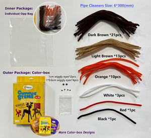 Limpiadores de tuberías de tallos de chenilla personalizados, caja de suministros para manualidades DIY para niños, cajas de madera para manualidades, letreros de pared - Product Image 2