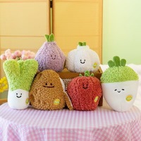 Boneka Sayuran Plush Siap Kirim Set Boneka Sayuran Lucu Lembut dan Bulu-Bulu untuk Dekorasi Rumah dan Grosir