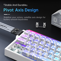 Clavier de jeu mécanique LDON 68 touches USB filaire et sans fil avec rétroéclairage RVB, hot-swap, haute vitesse, précision de 0,01 mm pour PC