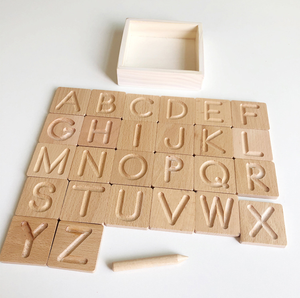 Bằng gỗ mầm non học tập thư Truy Tìm Montessori gỗ bảng chữ cái truy tìm ABC THẺ FLASH hai mặt chữ hoa và chữ thường - Product Image 1