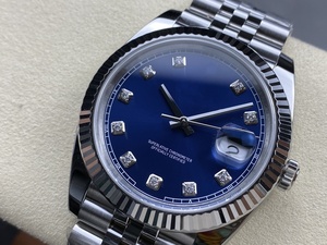 Reloj Mecánico de Lujo de Súper Calidad, Bicolor, Resistente al Agua, 41 mm, Acero CFactory 904L, 3235 126-334, Correa Jubilee con Diamantes Azules - Product Image 3