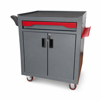 Armoire à outils roulante robuste avec 1 tiroir et rangement à double porte, coffre à outils en acier pour garage et atelier