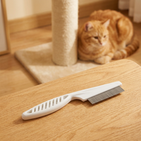Peigne anti-puces à dents fines pour animaux de compagnie, à usage unique, en acier inoxydable, brosse de toilettage pour Golden Retriever, élimine les poux et les puces