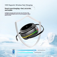 Chargeur sans fil magnétique trois en un avec câble d'extension 15W et support magnétique pliable