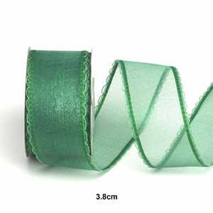 Custom Luxury 3.8cm 10 Yards Scalloped Edge Organza <b>Ribbon</b> for <b>Wedding</b> Gift Wrapping & Bridal Bouquets - Product Image 4
